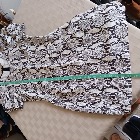 A.L.C. Brinley Snakeskin Puff Short Sleeves Mini Dress - Picture 9 of 16